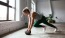 a person working out with a ball