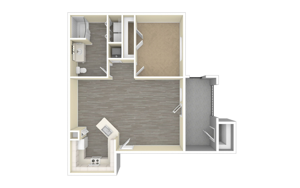 3D Unfurnished Floorplan - A1