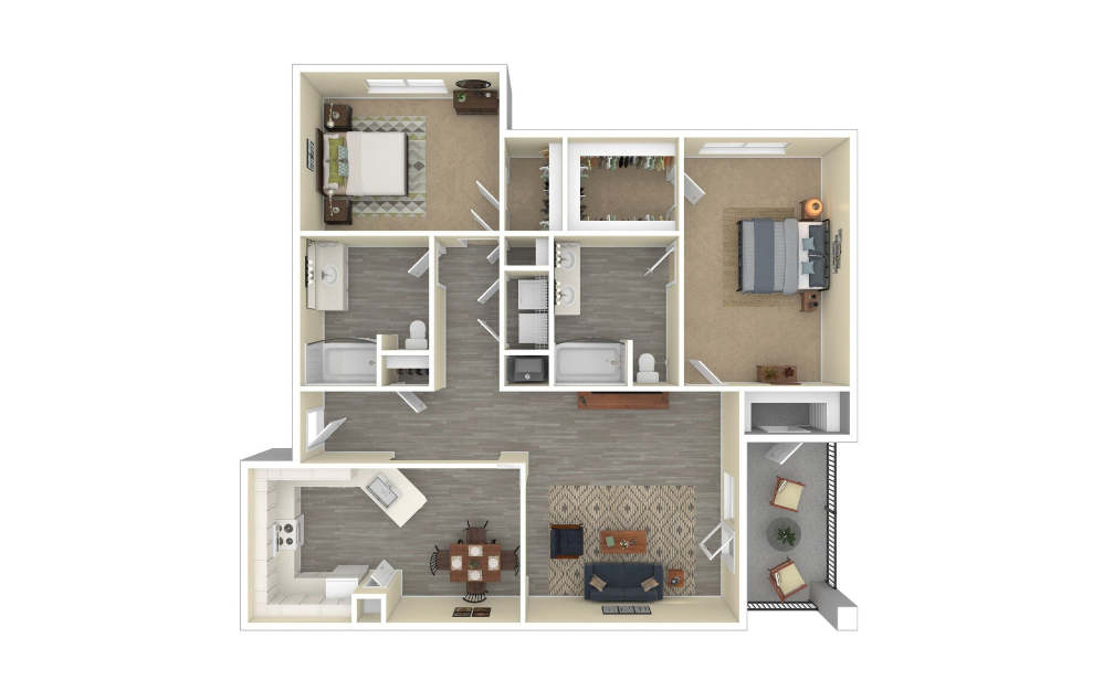3D Furnished Floorplan - B1