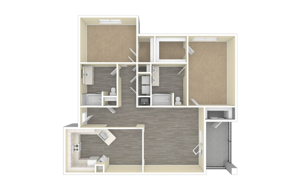 3D Unfurnished Floorplan -  B1
