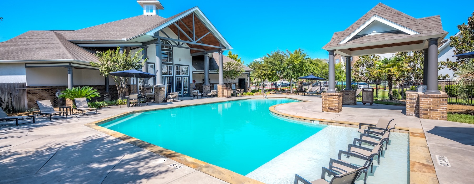 a swimming pool in a backyard