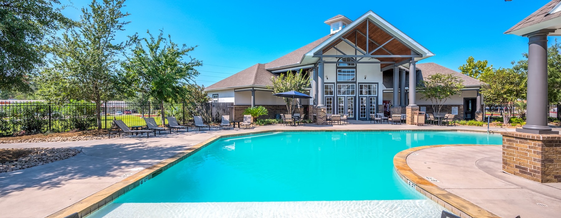 a swimming pool in a backyard