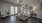 a living room with a fan