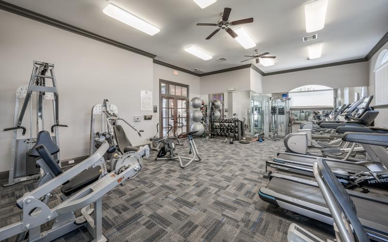a room with exercise equipment